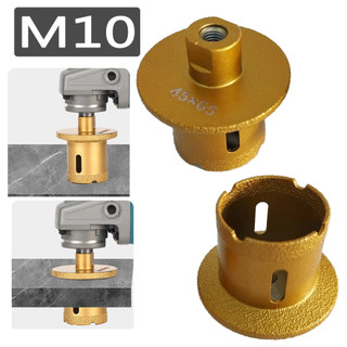 M10 - 2 pçs soldagem diamante buraco viu M10 ângulo moedor Φ45-65 cerâmica mármore granito pia esgoto serra
