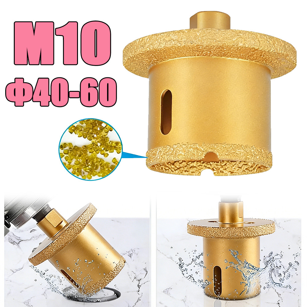 Soldagem diamante buraco viu M10 ângulo moedor Φ40-60 telha buraco viu granito mármore bancada pia esgoto serra