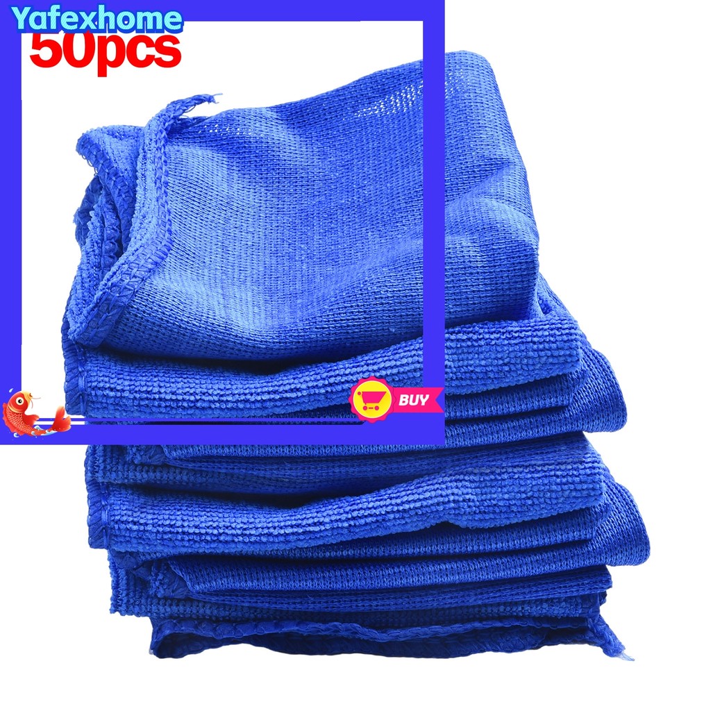 [YAFEXHM] 50 Pano Limpo Absorvente De Água De Microfibra 30 * 30 Cm Toalhas Azuis Para Casa De Carro
