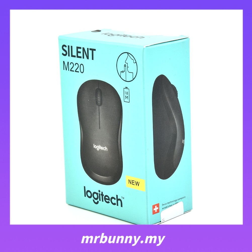[MRBUNNY] Mouse Óptico Sem Fio LOGITECH M220 Silent Currys Preto 1PC
