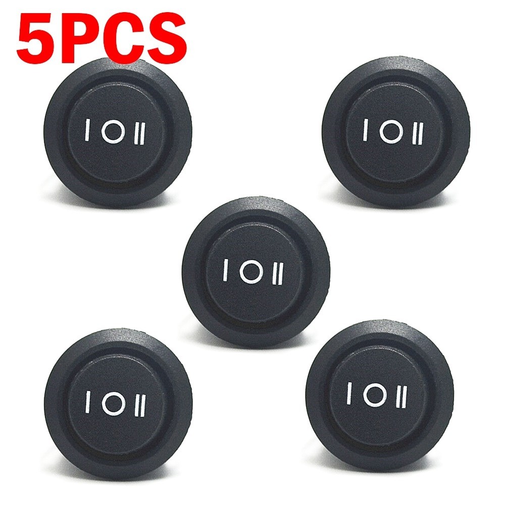 nevertl-513 5 xOn/Off/On Preto Rodada Rocker Switch Carro Automotivo 20mm SPDT 2 Vias Para Dash/my /