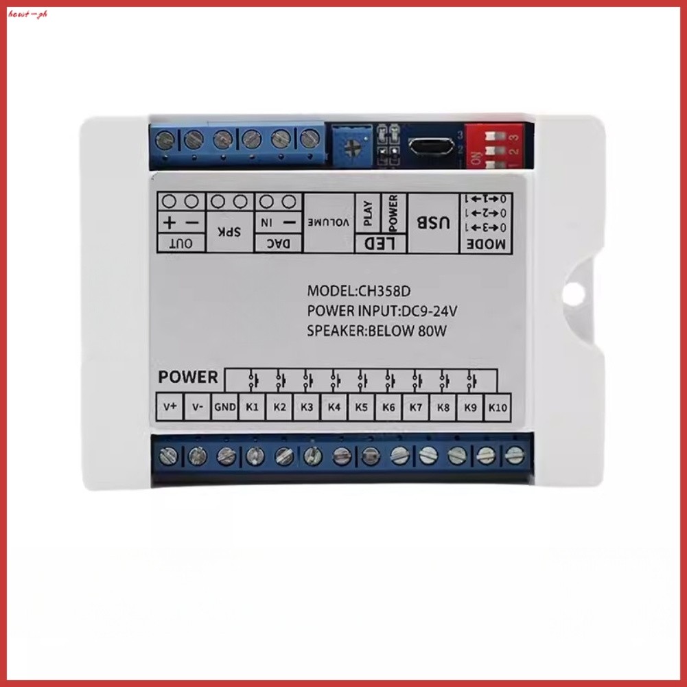 5.19 Módulo De Reprodução De Voz CH358D 80W Gatilho De Baixa Alavanca DC 9-24V Para Transmissão