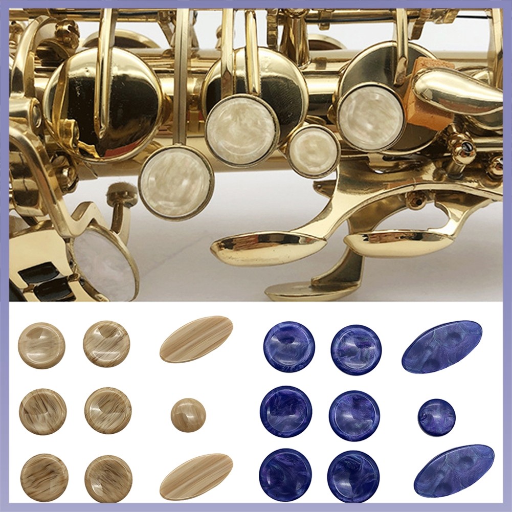 9 Peças De Botões De Chave De Saxofone Embutidos Para Reposição De Sax Alto Tenor Soprano