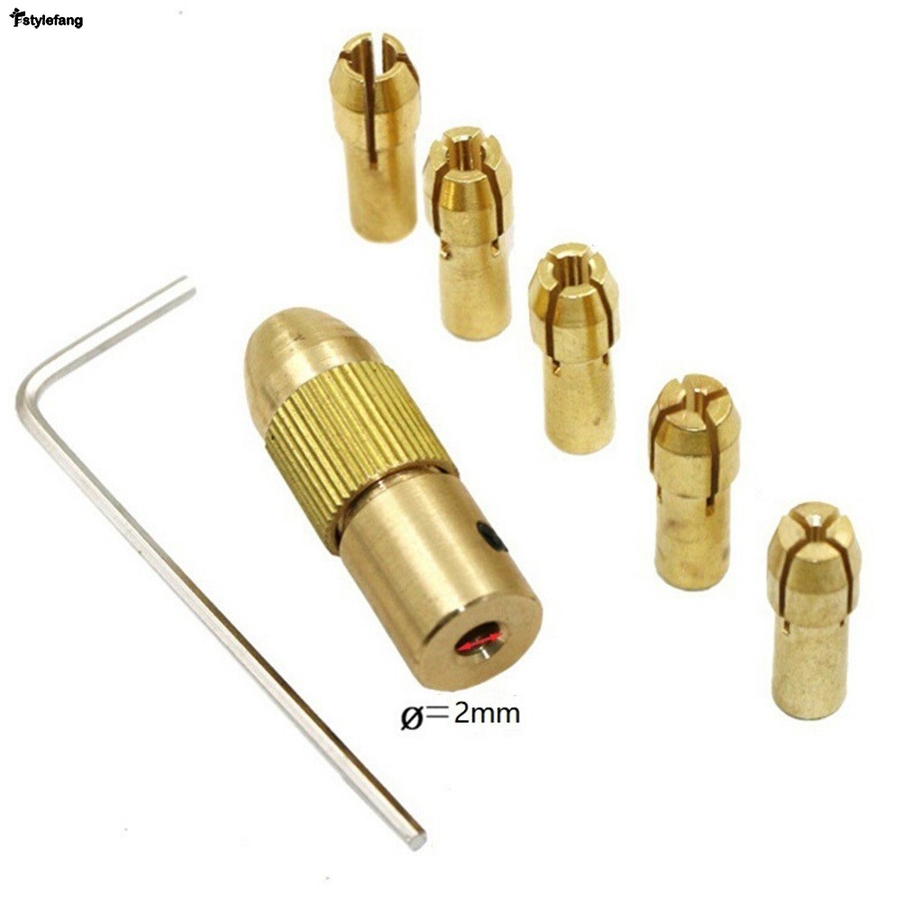 Conjunto De Pinças De Mandril De Mini Broca De 7 Peças De Latão Para 0.5/1.0/1.5/2.5/3.0 Mm