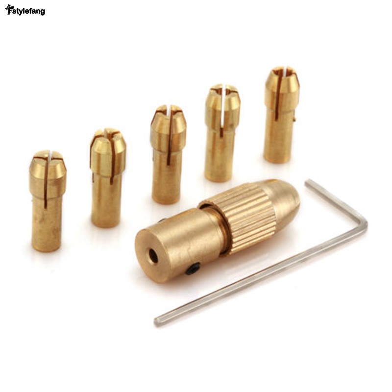 5.28 7pcs Cobre 0.5-3mm Pinça De Broca Elétrica Para Mini Ferramenta Conjunto De Mandril Go