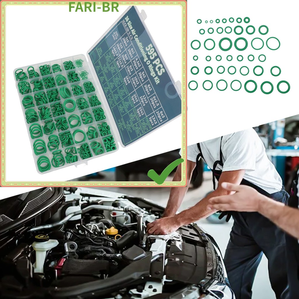 Prosperityusfari Rápido595pcs Kit De Anel De Vedação De Ar Condicionado 36 Tamanhos Conjunto De Combinação Borracha