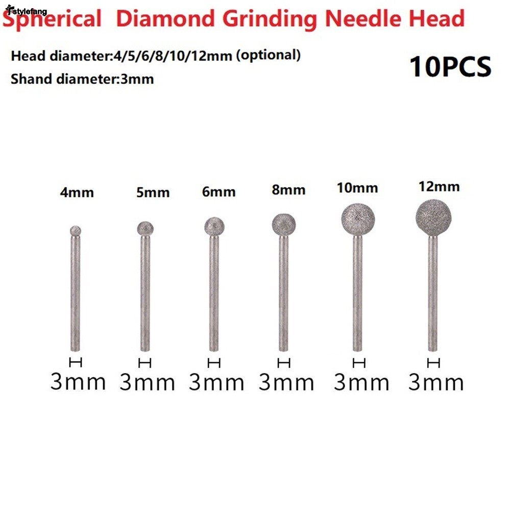 Conjunto De Broca De Rebarba De Bola Redonda De Esmeril Com 10 Peças Para Escultura E Perfuração De Gravura 4-12mm