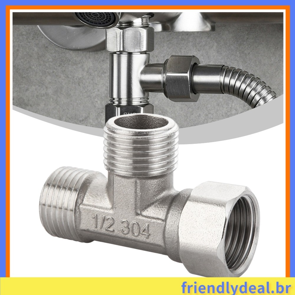 [FRND] Adaptador T Válvula De 3 Vias/Para Banheiro Desviador/Pulverizador De Bidê Cabeça De Chuveiro/G1/2