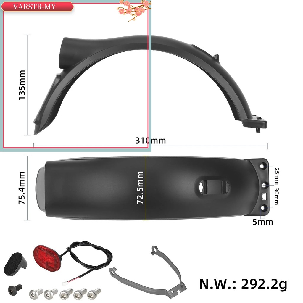VARSTR Para Xiaomi 6 Lite Scooter Elétrico Traseiro Fender scoote Acessórios De Lanterna Traseira