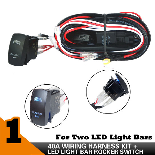 Chicote Elétrico 12V Com Fusível De Relé De Interruptor Oscilante LED