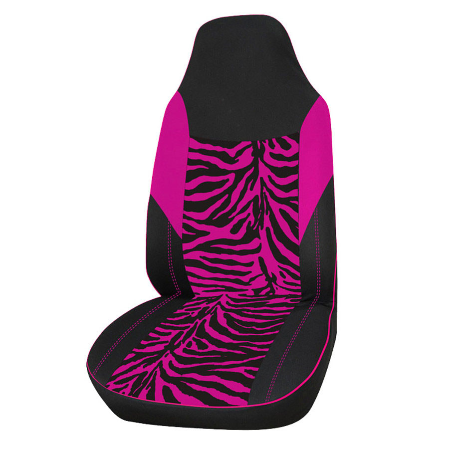1 Peça Capa De Assento De Carro Frontal Com Estampa Zebra Universal Para Balde Rosa