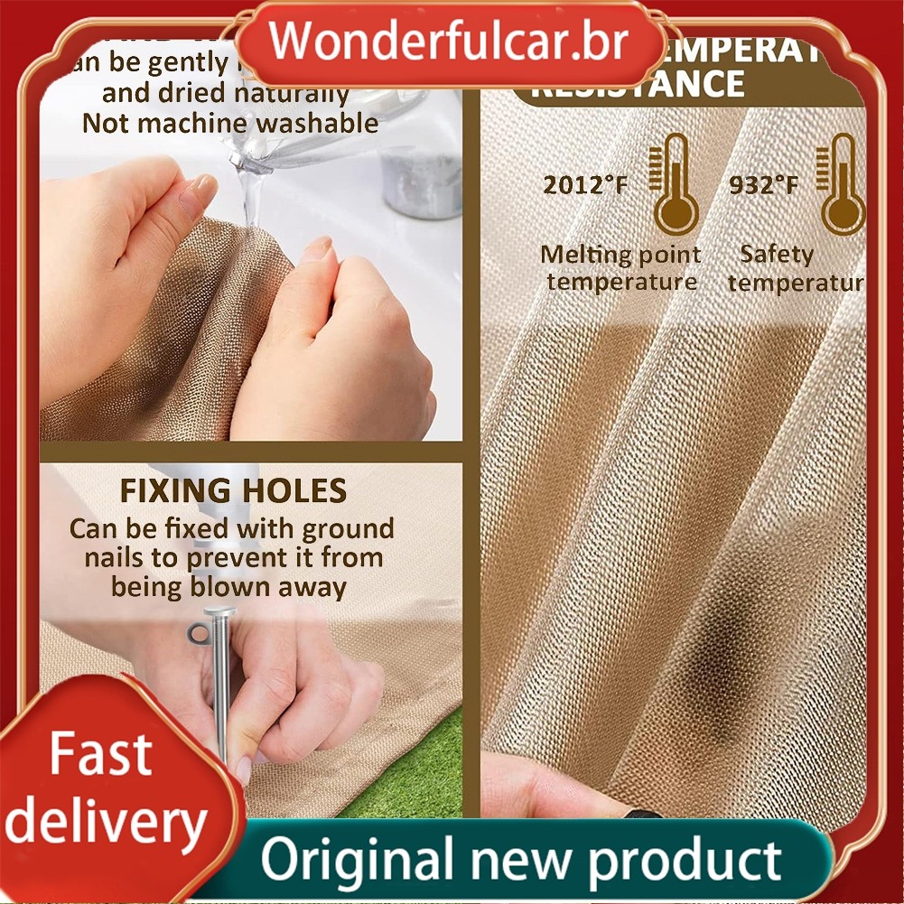 [WDFU] Tapete À Prova De Fogo-39 " Cobertor Para Grelha De Fogão Deck De Madeira