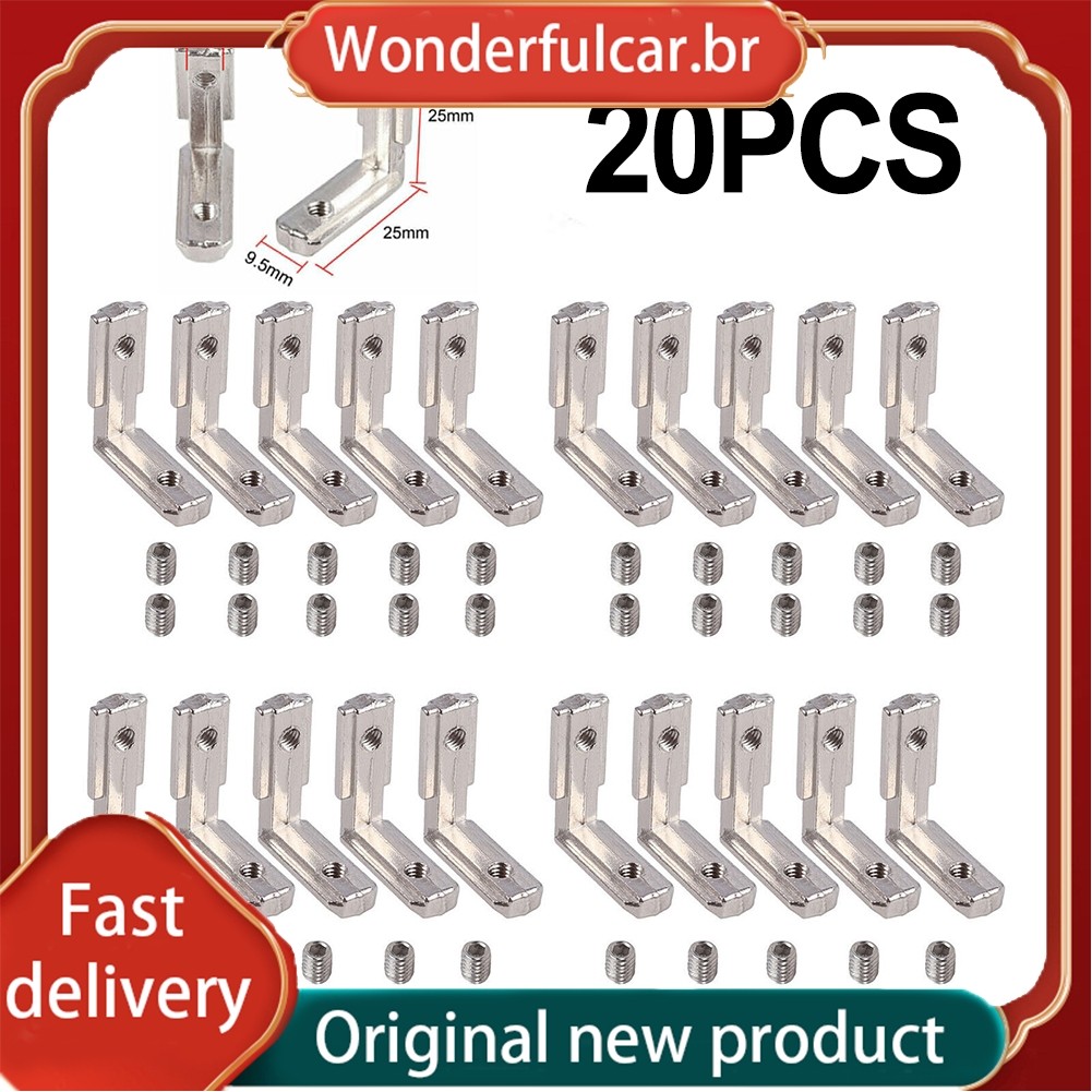 [WDFU] Suportes Em Forma De L De Perfil De Alumínio Com Slot 20X T 90 ° Conector Interno 2020