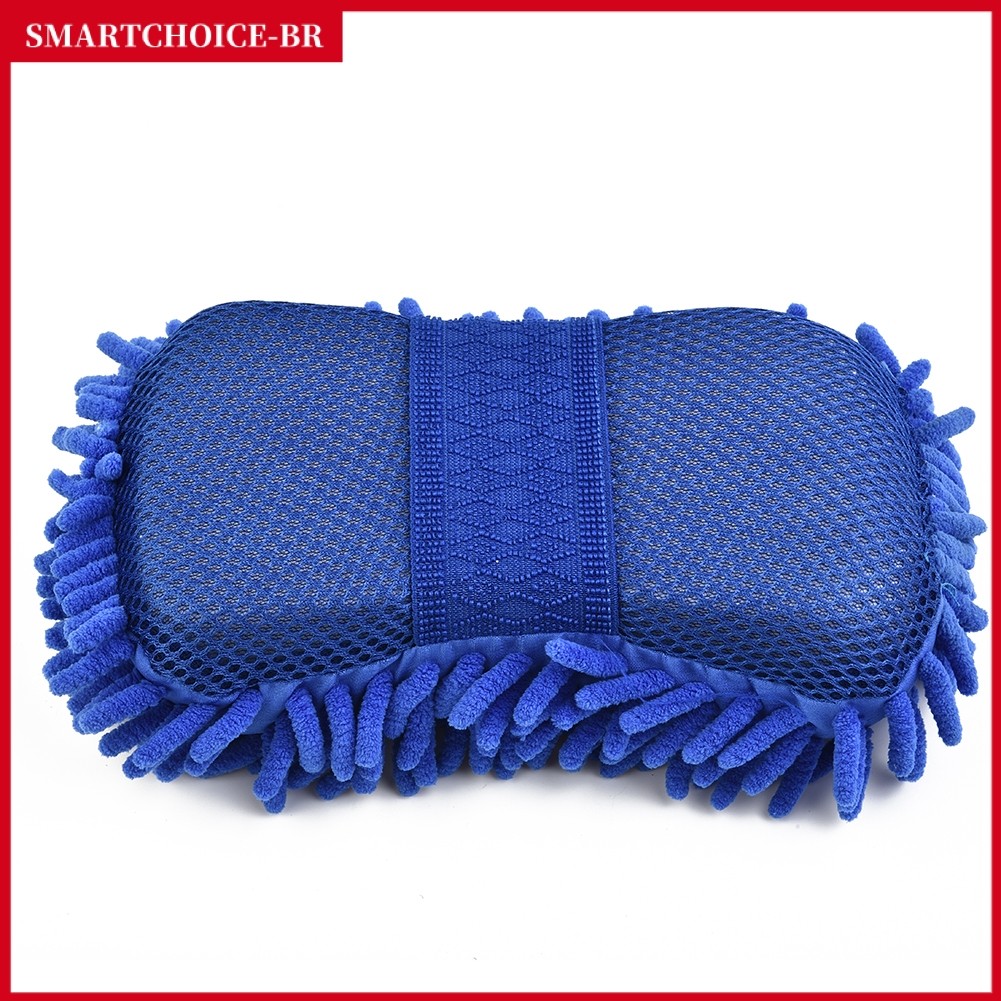 Esponja De Lavagem De Carro De Chenille De Microfibra Azul Mais Vendida , Ferramenta De Limpeza De Almofada De Escova