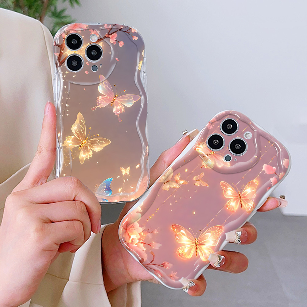 Para Samsung A15 A16 A17 A20 A21s A22 A23 A24 A25 A27 A30 A30s A31 A32 A33 A34 A35 A36 A37 A50 A50s A51 Flores Borboleta