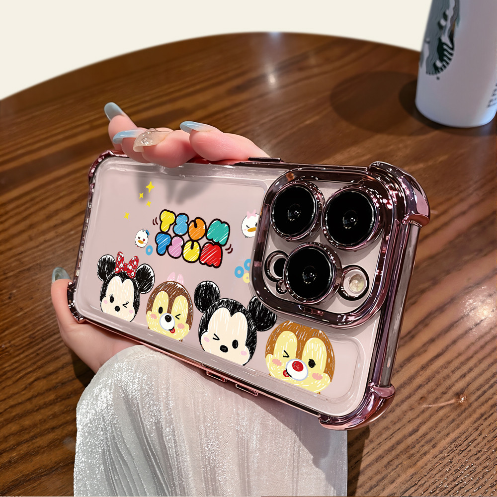 Para Samsung A32 A33 A34 A35 A37 A52 A52s A53 A54 A55 A73 Mickey Minnie Design Macio Chapeado Telefone Embalagem
