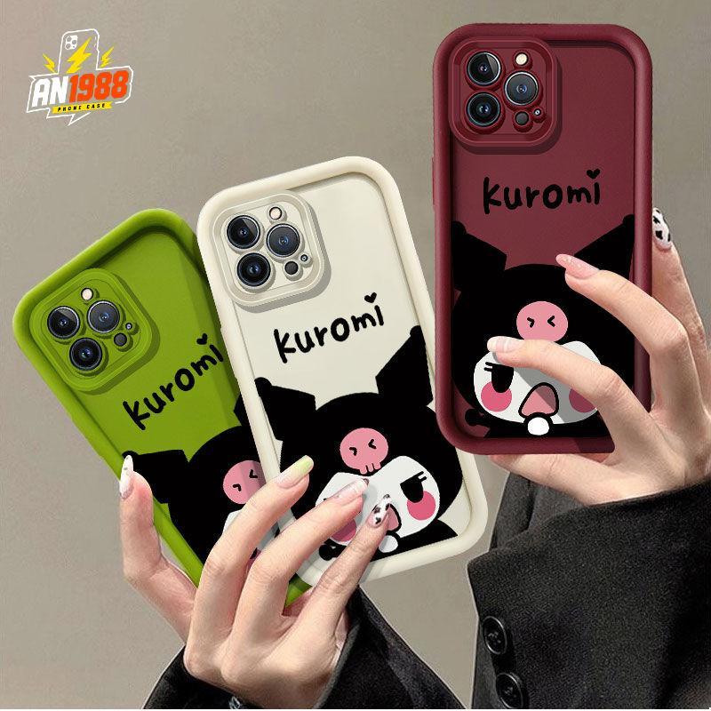 Bonito Kuromi Preto Rosto Nome Shell Para Samsung Galaxy J4 J6 J7 Prime A33 A70 A52S A23 A13 A31 A73 A04S A52 A50 A32 A2