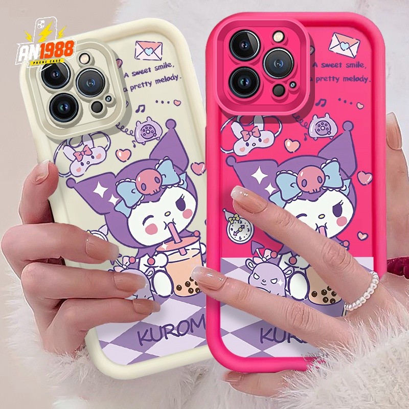 Kuromi Bubble Tea My Melody Boba Capa De Telefone Para Samsung Galaxy J4 J6 J7 Prime A23 A33 A32 A04S A70 A31 A73 A24 A5