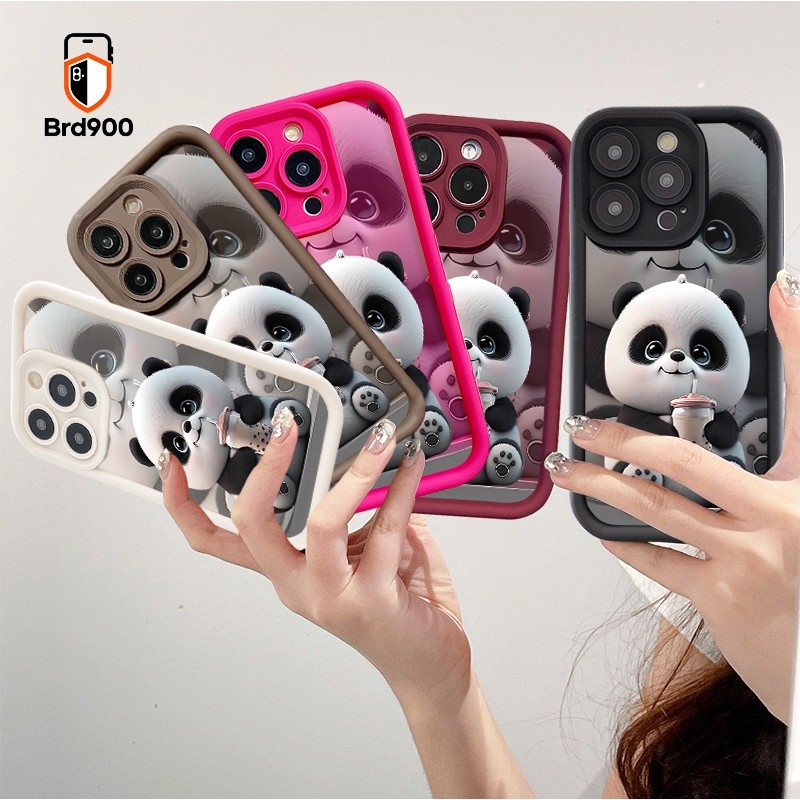 Panda Milk Tea Boba Capa De Desenho Animado 3D Para Samsung Galaxy A52 A13 A32 A50 A70 A52S A24 A31 A04S A73 A23 A33 J4 