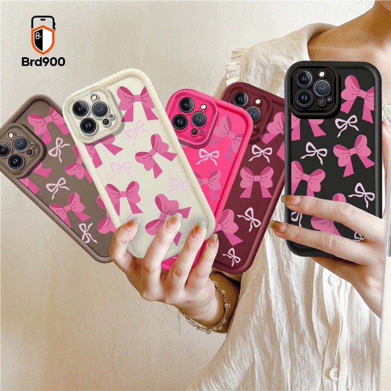 Capa De Telefone Com Nó Espalhado Fita De Arco Rosa Para Samsung Galaxy J4 J6 J7 Prime A31 A24 A13 A33 A73 A70 A04S A32 