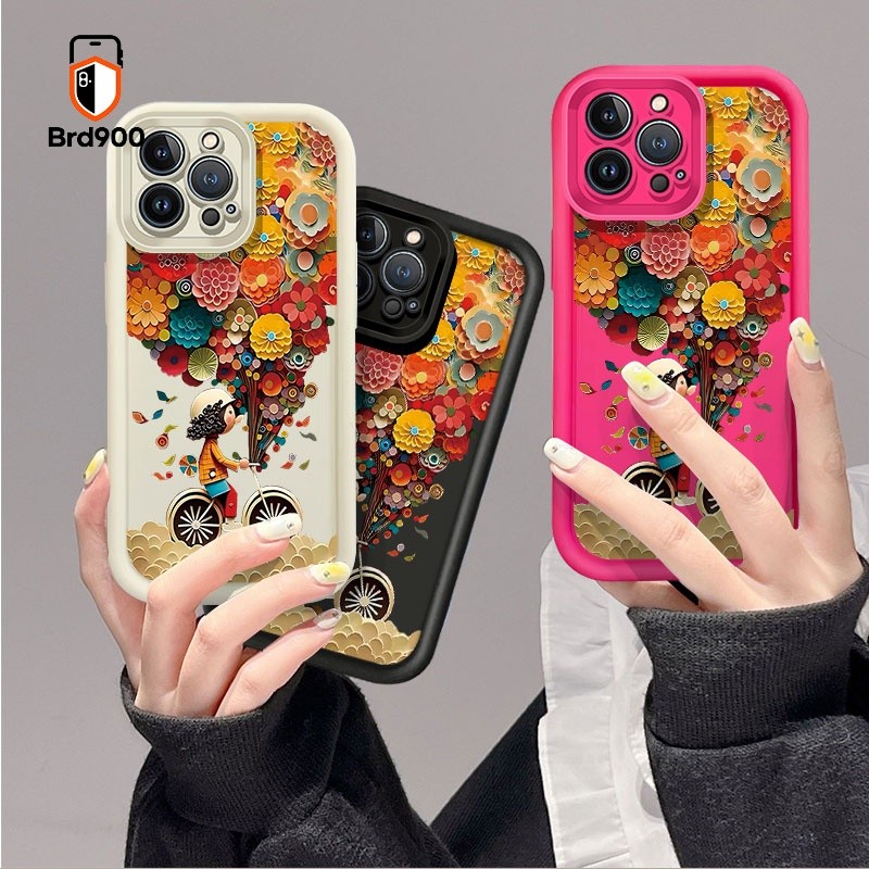 Capa De Telefone 3D De Flor De Bicicleta De Arte De Papel Simples Para Samsung Galaxy A12 A30 M11 A13 A20 A15 A22S A11 A