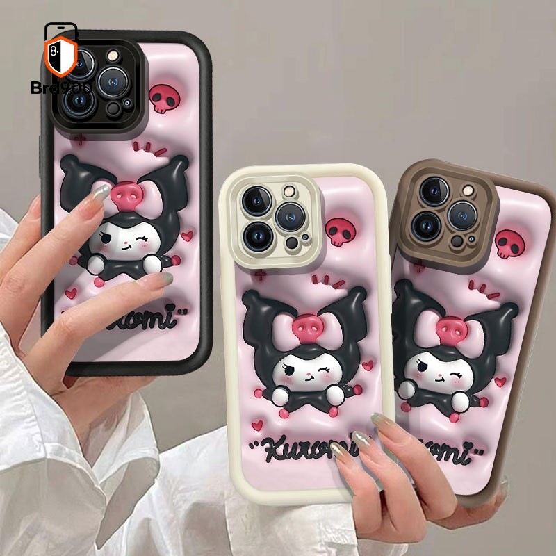 Adorável Kuromi 3D Puff Cartoon Capa De Telefone Acolchoada Para Samsung Galaxy A22 A20 A15 A11 M11 A14 A12 A22S A21S M1