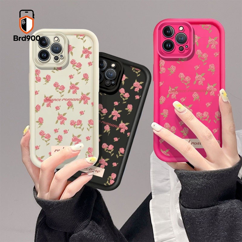 Rosa Romance Floral Botões Caixa De Telefone Para Samsung Galaxy A15 A22 A22S A30 A11 M12 A14 A12 A20 A13 M11 A21S Silic