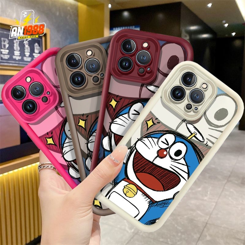 Doraemon Big Face Azul Close Up Caixa De Telefone Para Samsung Galaxy M11 A30 A20 A14 A22 A11 M12 A22S A21S A12 A13 A15 
