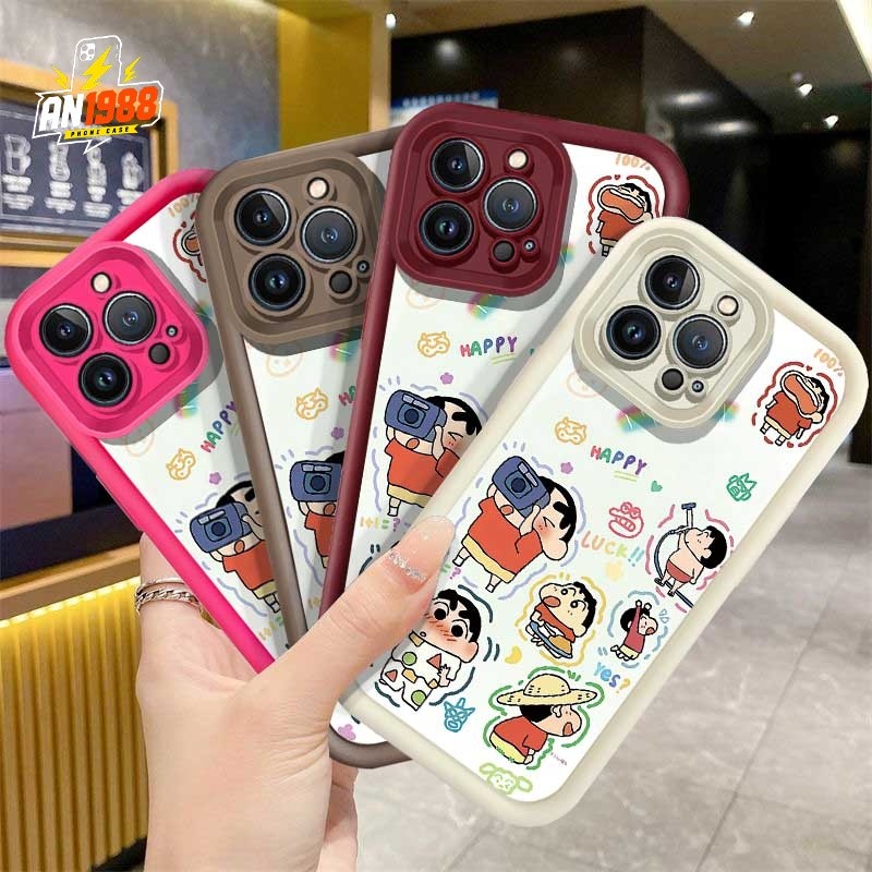 Crayon Shinchan Colagem Branca Capa De Telefone De Desenho Animado Para Samsung Galaxy A13 A14 M11 A11 M12 A21S A12 A22 