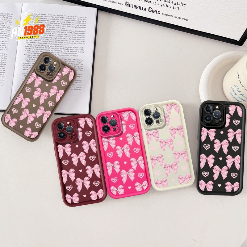 Arco Coração Rosa Fita Espalhada Capa De Telefone Para Samsung Galaxy A14 A15 A30 A22 A13 A20 M12 M11 A22S A12 A11 A21S 