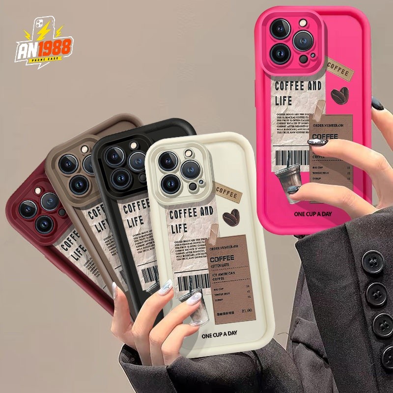 Simples Colagem De Café Jornal Feijão Caso De Telefone Para Samsung Galaxy A30 A14 A22S A11 A13 A21S M12 A20 A12 M11 A22