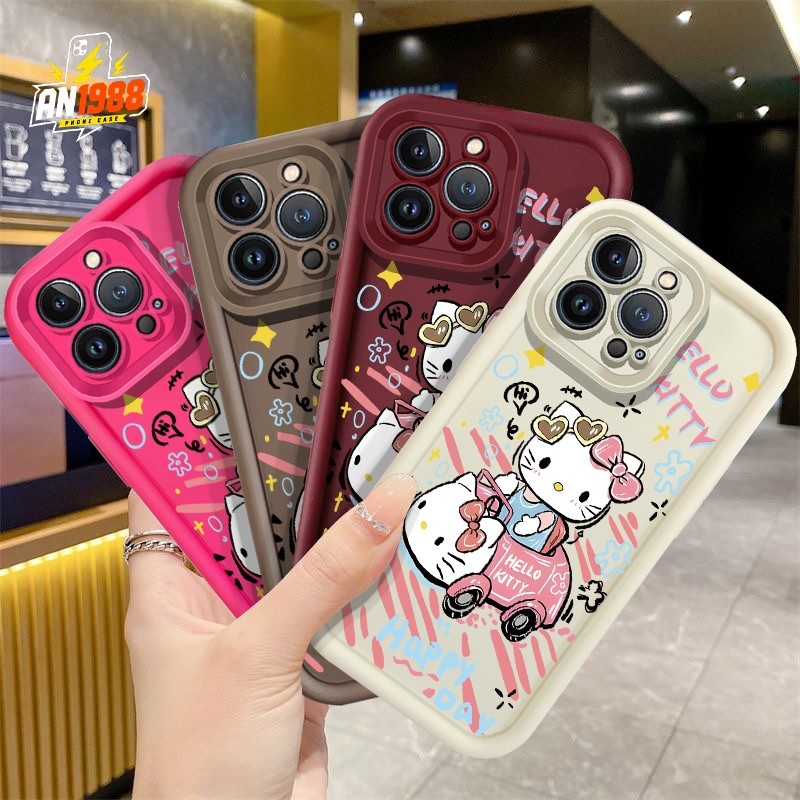 Kitty Cat Sweets Candy Branco Rosa Capa De Telefone Para Samsung Galaxy M11 M12 A15 A22S A22 A21S A11 A14 A13 A12 A20 A3