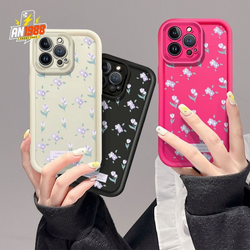Lavanda Flor Roxa Floral Caso De Telefone Para Samsung Galaxy A14 A22 A30 A15 A13 M12 M11 A21S A22S A11 A12 A20 Silicone