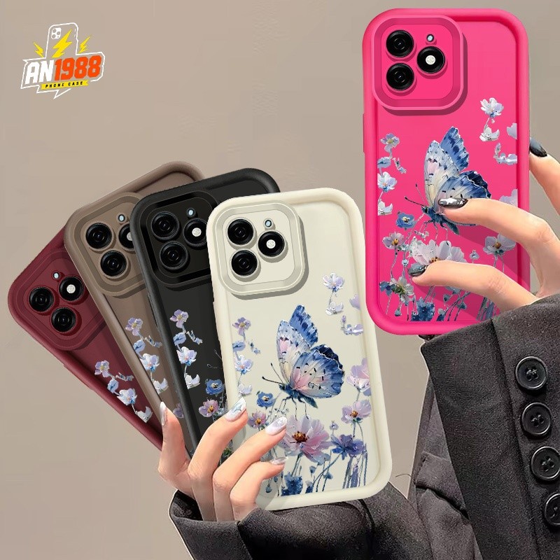 Azul Roxo Borboleta Flor Vibrante Capa De Telefone Para Samsung Galaxy A21S A20 A13 M11 A12 A30 A15 M12 A11 A22S A14 A22