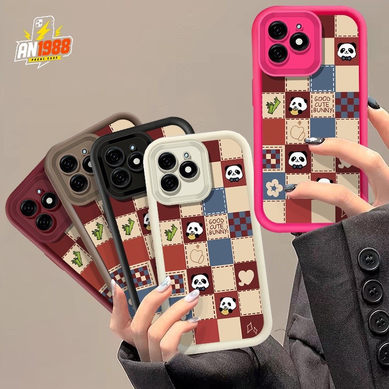Panda Verificador Padrão Enfrenta Vermelho Branco Caso Para Samsung Galaxy A20 M12 A22S A11 A30 A12 A21S A13 M11 A22 A15