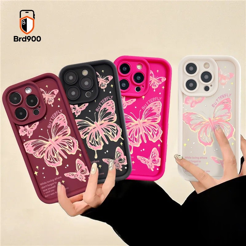 Gotejamento Borboleta Rosa Brilho Caixa De Telefone Para Samsung Galaxy A22 A30 M11 A12 A20 A14 A13 A15 A22S M12 A11 A21