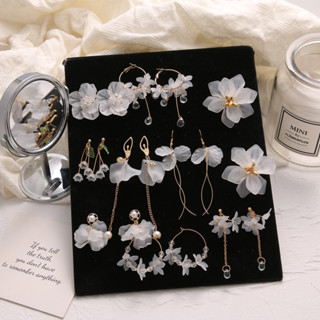 Coréia Novos Brincos Femininos de Moda Flor Feminina Brincos Pingentes Longos Brincos Femininos de Casamento Acessórios de Festa