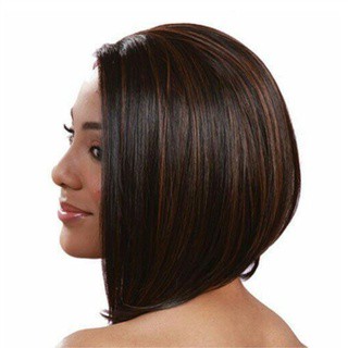 Peruca Da Moda Européia Cabelo Curto Liso Franja natural Feminina
