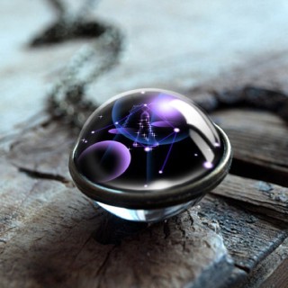 12 Constelações Colar Pingente De Vidro Duplo Lado Cabochon Zodiac Signs Vintage Chain Jóias De Moda Feminina Feitas À Mão