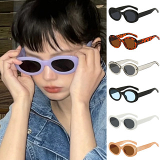 Moda Óculos De Sol Vintage Mulher Designer Marca Ovais Feminino Retro Preto Moldura Colorida