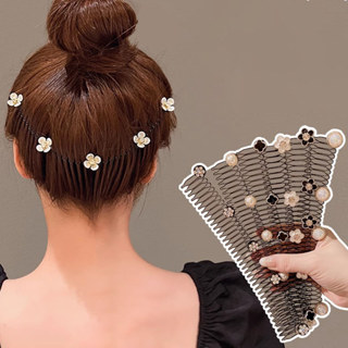 Ahellologirl Borboleta Pérola Flor De Penteado Quebrado Clip De Feminino Costas Do Artefato De Acabamento Da Cabeça Faixa Invisível