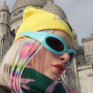 Óculos De Sol Y2K Femininos Lady Trendy Big Frame Vintage Wrap Around Sun Glasses Moda Futurista Punk Silver Shades 2000s