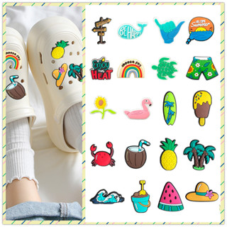 Desenho Animado Bonito Elementos Frescos De Verão Série De Para Crocs Decoração De Tamancos Sandálias Da Paz Acessórios De Bricolage Festa Feminina E