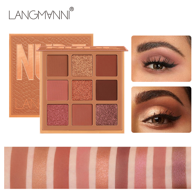 9 Paleta Palace Eyeshadow Paleta de Maquiagem Marrom Marrom Perolado Vermelho Nove Cores