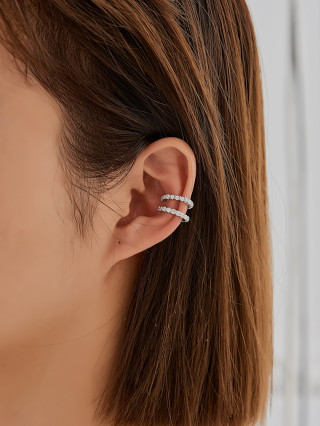 Brincos de 2 peças de Moda Micro-Inlaid Zircon sem furo de zircônio Brincos falsos de senhora