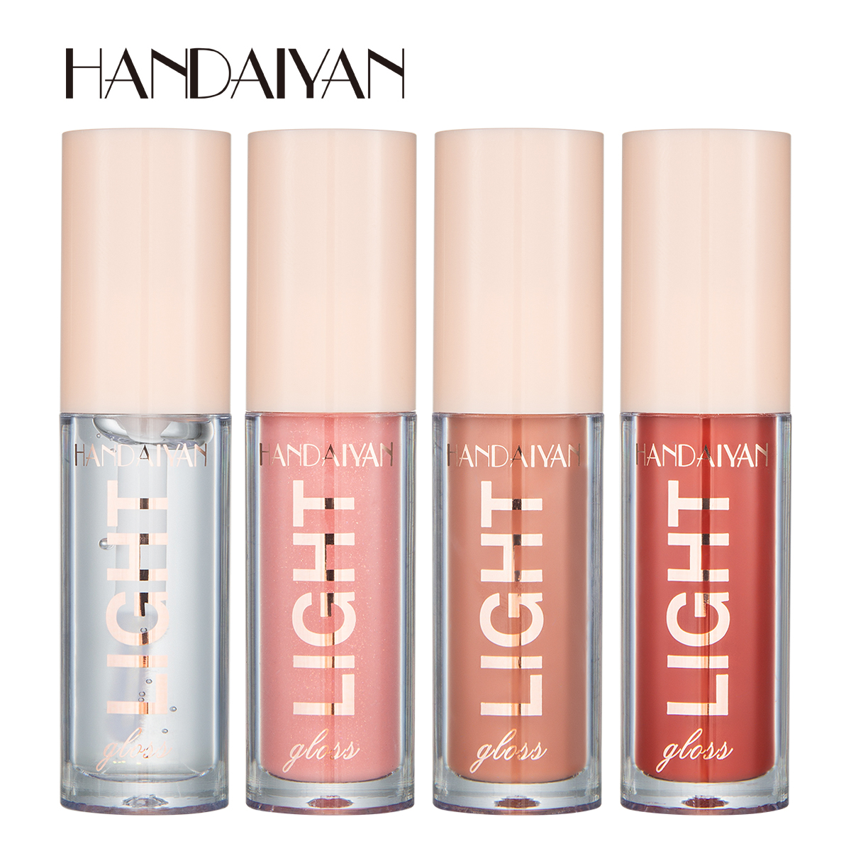 Brilho labial monocromático hidratante com efeito espelhado e acabamento glossy.