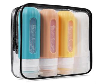 sub-Garrafa De Silicone Tipo squeeze Loção De Tratamento De Pele shampoo gel De Banho Tamanho De Viagem Pequeno Frasco Vazio Conjunto Portátil