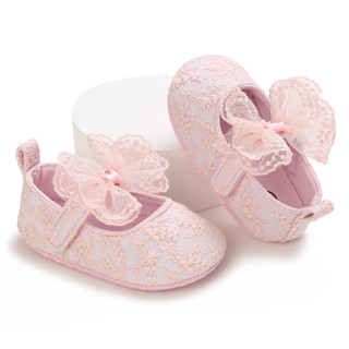 Sapatos Para Bebês Meninas Princesa Toddler Sem Escorregamento Sola Macia Algodão Borracha Lindo Laço Primeiro Andarilho Recém-Nascido