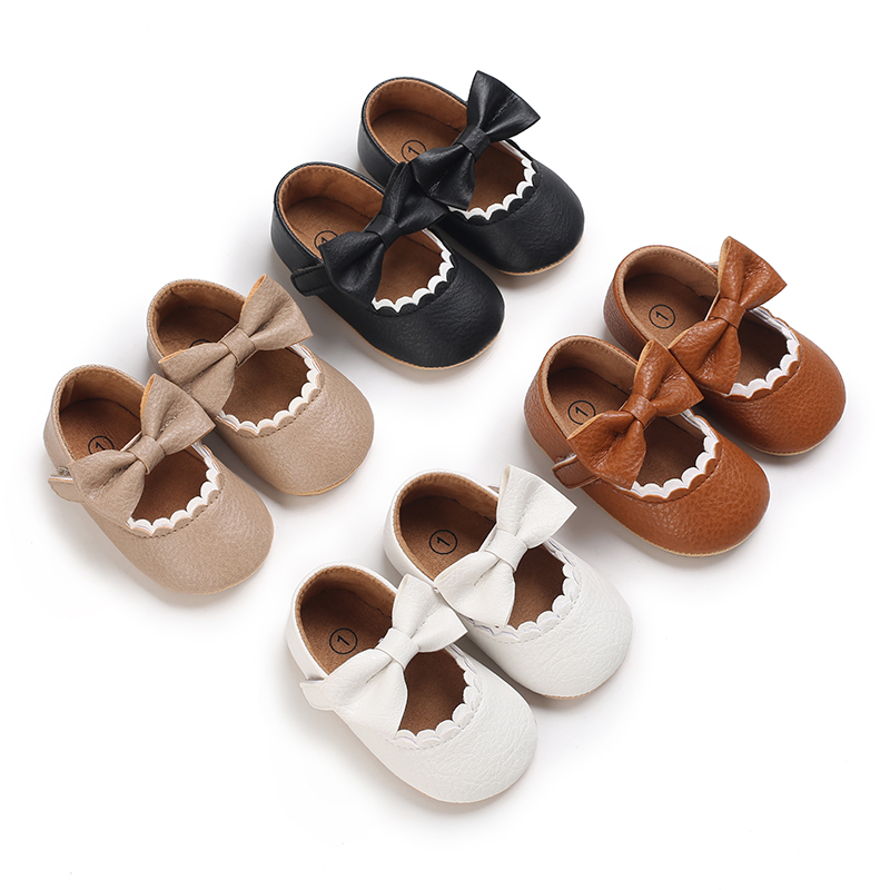 Sapatos De Bebê Com Sola Macia E Laço Fofo – Adoráveis Caminhada Infantis De Princesa Para Meninas