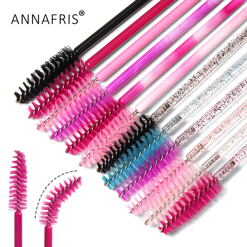 ANNAFRIS Descartável 50 Pcs/Pack Máscara De Extensão De Cílios Aplicador De Eyebrow Brush Eye Lashes Makeup Tools